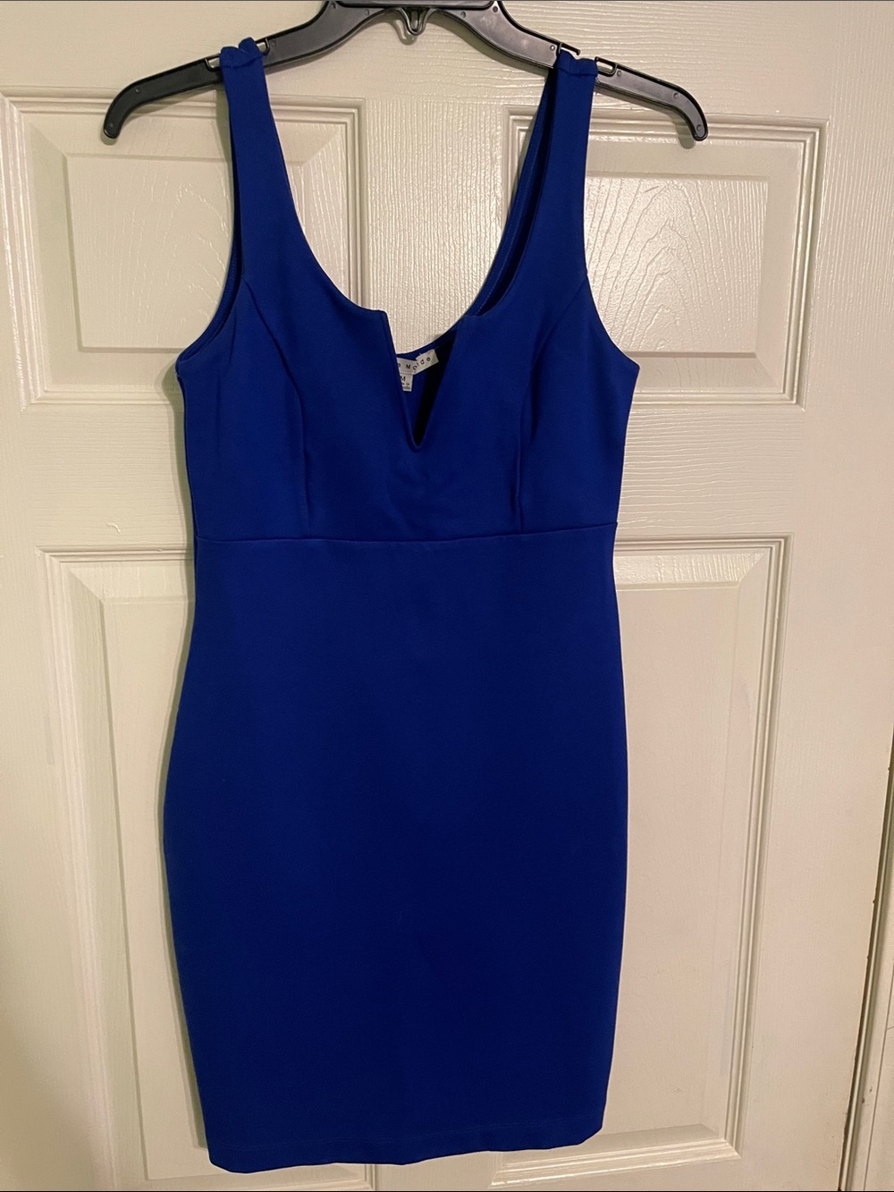 Haute Monde Royal Blue Sleeveless V-Neck Mini Sheath Dress